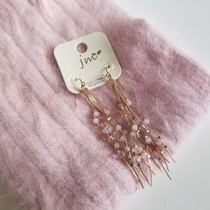 jm Jewelry - Gold And Pink Dangle Earrings jm Jewelry - Gold And Pink Dangle Earrings